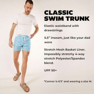 Chubbies Men's Swim Trunks - Stylish 5.5” Inseam Shorts