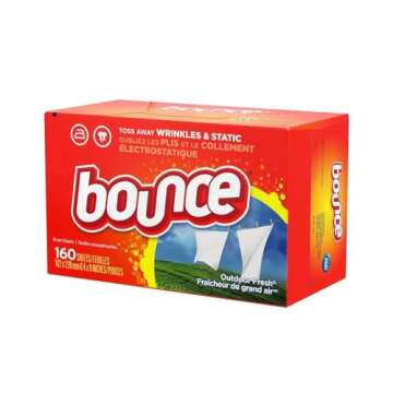 Bounce Fabric Softener Dryer Sheet Outdoor Fresh, 160 Sheets (Pack of 2)
