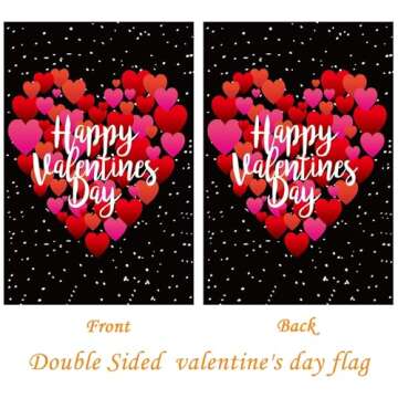 Akeydeco Valentine's Day Flag Double Sided 12x18 inch