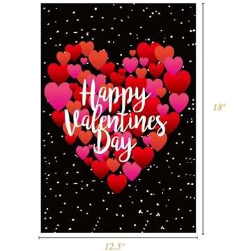 Akeydeco Valentine's Day Flag Double Sided 12x18 inch