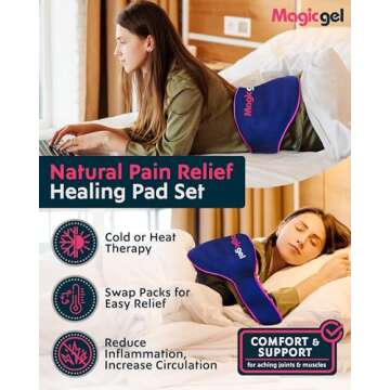Magic Gel Ice Pack for Back Pain Relief | 2 Pack Reusable Lower Back Wrap for Hot or Cold Therapy | ...