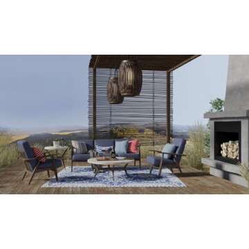 Durable Mad Mats Outdoor Rug - Stylish 6' x 9' Reversible Design