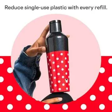 Corkcicle Disney Minnie Insulated Canteen Travel Water Bottle, Triple Insulated with Easy Grip, Keeps Beverages Cold for 25 Hours or Warm for 12 Hours, 16 oz, Polka Dot Red