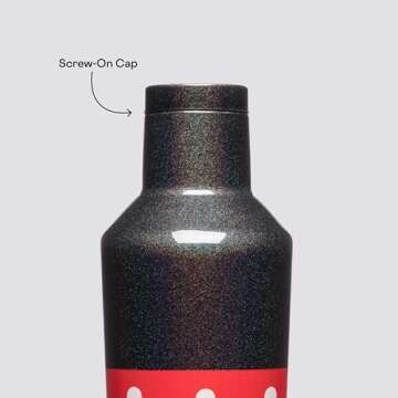 Corkcicle Disney Minnie Insulated Canteen Travel Water Bottle, Triple Insulated with Easy Grip, Keeps Beverages Cold for 25 Hours or Warm for 12 Hours, 16 oz, Polka Dot Red