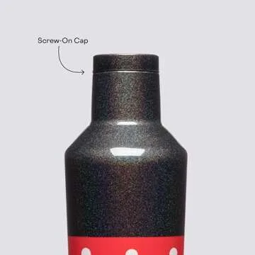 Corkcicle Disney Minnie Insulated Canteen Travel Water Bottle, Triple Insulated with Easy Grip, Keeps Beverages Cold for 25 Hours or Warm for 12 Hours, 16 oz, Polka Dot Red