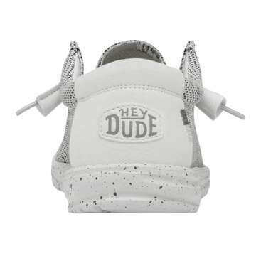 Hey Dude Men's Wally Sox Stone White Men's 11 & Women's 13 | Men's Loafers | Men's Slip On Shoes | Comfortable & Light-Weight