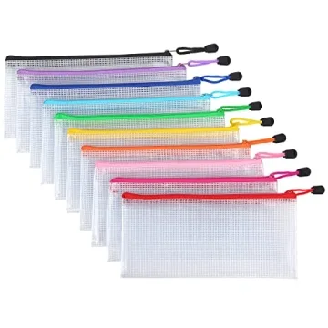 Tamaki 10 Pack Mesh Zipper Pouches for School & Office
