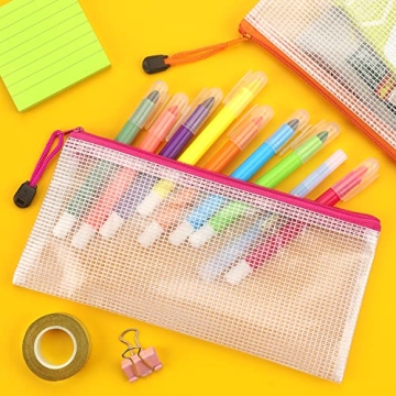 Tamaki 10 Pack Mesh Zipper Pouches for School & Office