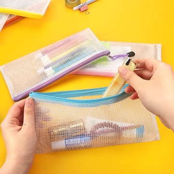 Tamaki 10 Pack Mesh Zipper Pouches for School & Office