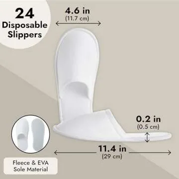 Juvale Disposable House Slippers - 24 Pairs for Guests