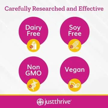 Just Thrive Gluten Away - Vegan Digestive Enzymes for Digestion - Probiotic Support for Trace Gluten, 60 Capsules