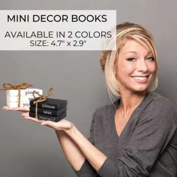 Funny Rustic Wooden Mini Books for Bathroom Decor