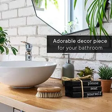 Funny Rustic Wooden Mini Books for Bathroom Decor