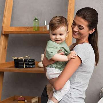 Funny Rustic Wooden Mini Books for Bathroom Decor