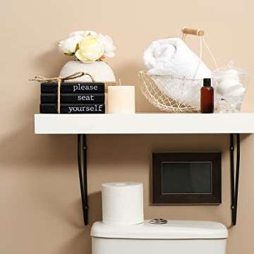 Funny Rustic Wooden Mini Books for Bathroom Decor