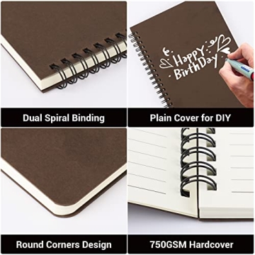 EUSOAR College Ruled Spiral Notebooks | 6-Pack A5 Journal