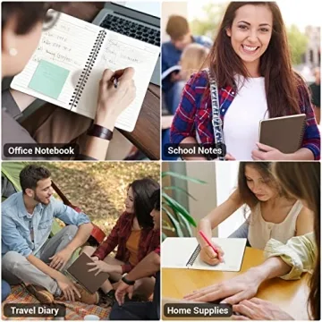 EUSOAR College Ruled Spiral Notebooks | 6-Pack A5 Journal