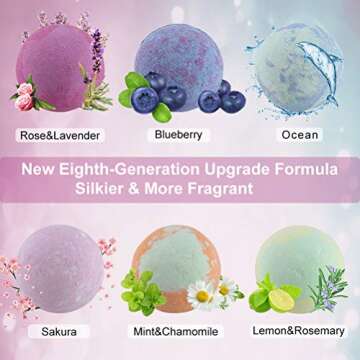 TQVAI 6 Pack Organic Natural Bath Bombs Gift Set Unisex