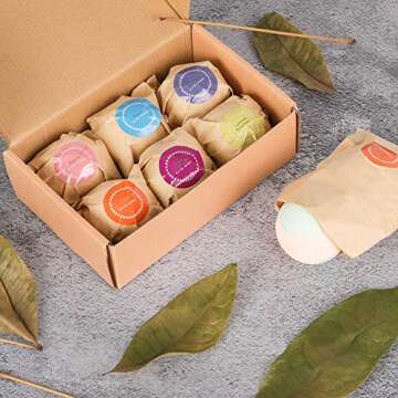 TQVAI 6 Pack Organic Natural Bath Bombs Gift Set Unisex