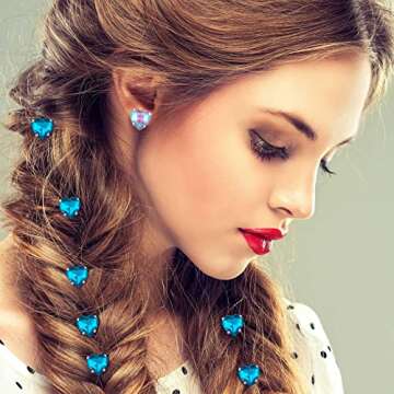 PAGOW 105Pcs Sew On Rhinestones Heart Buttons, 10mm Crystal Heart Rhinestones Flatback with Silver Prongs, Used for DIY Jewelry Findings Making Wedding Decoration Embellishments