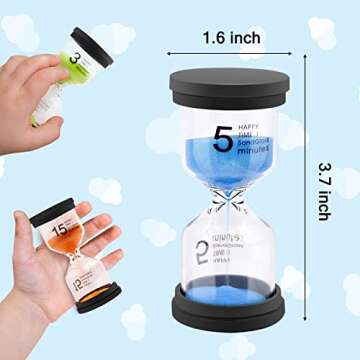 Sand Timer, Hourglass Sand Timers Colorful 1/3/5/10/15/30 Minutes Sandglass Timer with Protective Co...