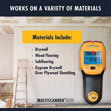 Zircon Multiscanner A200 Electronic Wall Scanner / Metal Detector/ Live AC Wire Detection With SpotLite Pointer