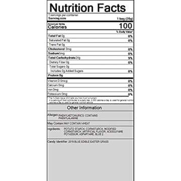 Grandys Candys Edible Easter Grass- Green Apple, Blueberry, Strawberry, & Multi Flavored Bundle-Fun and Delicious Way to Complete Your Easter Baskets -Green Apple -1 Individual Package of Green Apple Edible Easter Grass