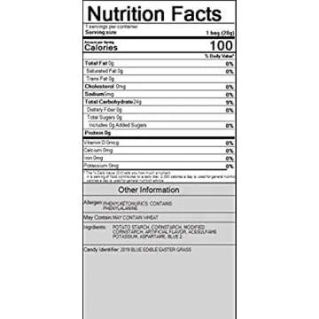 Grandys Candys Edible Easter Grass- Green Apple, Blueberry, Strawberry, & Multi Flavored Bundle-Fun and Delicious Way to Complete Your Easter Baskets -Green Apple -1 Individual Package of Green Apple Edible Easter Grass