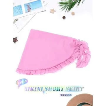 TWINKLEDE Women's Sarong Beach Wrap Swimsuit Cover Ups Bikini Short Skirt Sheer Chiffon Scarf for Women and Girls (B Pink)