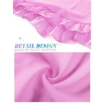 TWINKLEDE Women's Sarong Beach Wrap Swimsuit Cover Ups Bikini Short Skirt Sheer Chiffon Scarf for Women and Girls (B Pink)