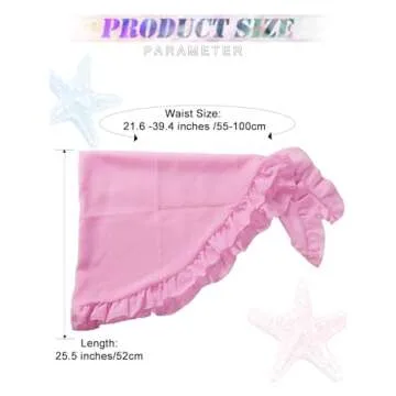 TWINKLEDE Women's Sarong Beach Wrap Swimsuit Cover Ups Bikini Short Skirt Sheer Chiffon Scarf for Women and Girls (B Pink)