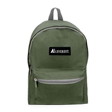 Everest Basic Backpack - Olive Color, Versatile & Durable