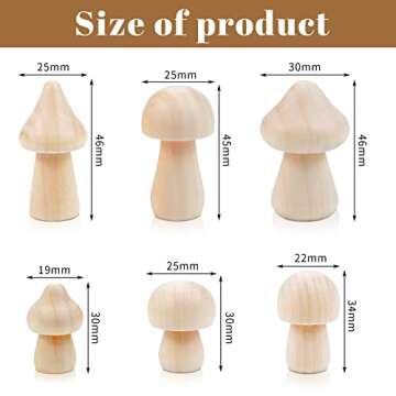Creative 36-Piece Unfinished Wooden Mushrooms for DIY Projects