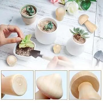 Unfinished Wooden Mushrooms for DIY Crafts & Home Decor