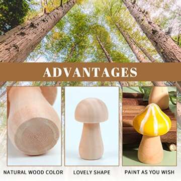Unfinished Wooden Mushrooms for DIY Crafts & Home Decor