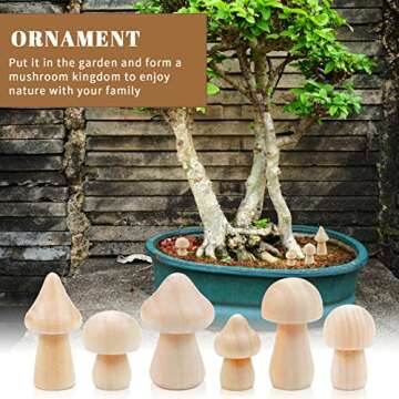 Unfinished Wooden Mushrooms for DIY Crafts & Home Decor