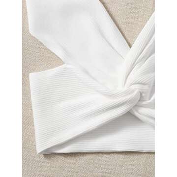 Floerns Women's Solid Twist Front Sweetheart Neck Cap Sleeve Backless Crop Top A White S
