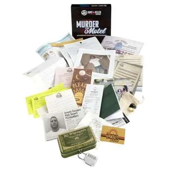 Hunt A Killer Mystery Murder at The Motel an Immersive Murder Mystery Game Use The Realistic Evidence and documents to Catch The Killer. 1 to 5 Players Age 14+