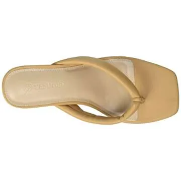 The Drop Women's Anderson Padded Thong High Heeled Sandal, Doe Tan, 6.5