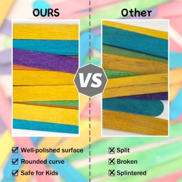 WISYOK 240 Pcs Colored Popsicle Sticks for Creative Crafts