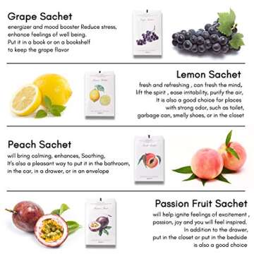 MYARO 12 Packs Lemon Scented Sachets for Drawer and Closet Air Freshener, Long-Lasting Sachets Bags Drawer deodorizers Fresh Scents, Home Fragrance for Lover