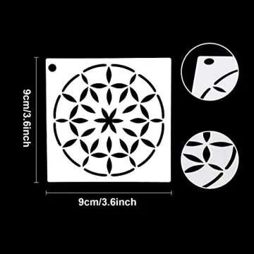 Augshy Mandala Stencils, 56 Pack Mandala Dot Painting Stencils for DIY Rock Art Projects on Wood Furniture Decoration (3.6x3.6 inch)