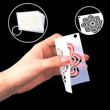 Augshy Mandala Stencils, 56 Pack Mandala Dot Painting Stencils for DIY Rock Art Projects on Wood Furniture Decoration (3.6x3.6 inch)