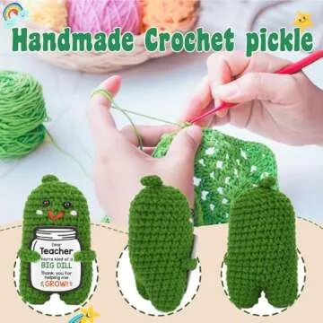 Cute Crochet Pickle Plush for Teacher Gifts