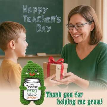 Cute Crochet Pickle Plush for Teacher Gifts