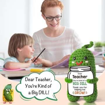 Cute Crochet Pickle Plush for Teacher Gifts