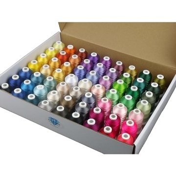 Simthread 63 Brother Colors Polyester Embroidery Machine Thread Kit 40 Weight for Brother Babylock J...