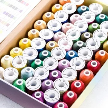 Simthread 63 Vibrant Polyester Embroidery Thread Set 550Y