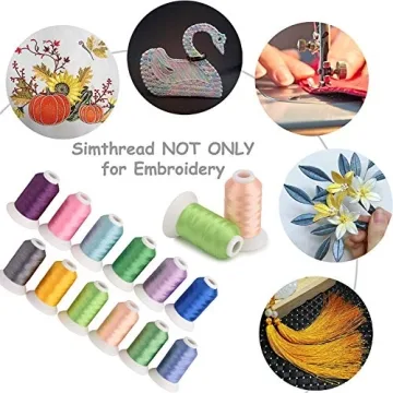 Simthread 63 Vibrant Polyester Embroidery Thread Set 550Y