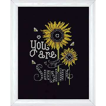 Design Works Crafts 2889 Sunshine Chalkboard Counted Cross Stitch Kit, 8 by 10"